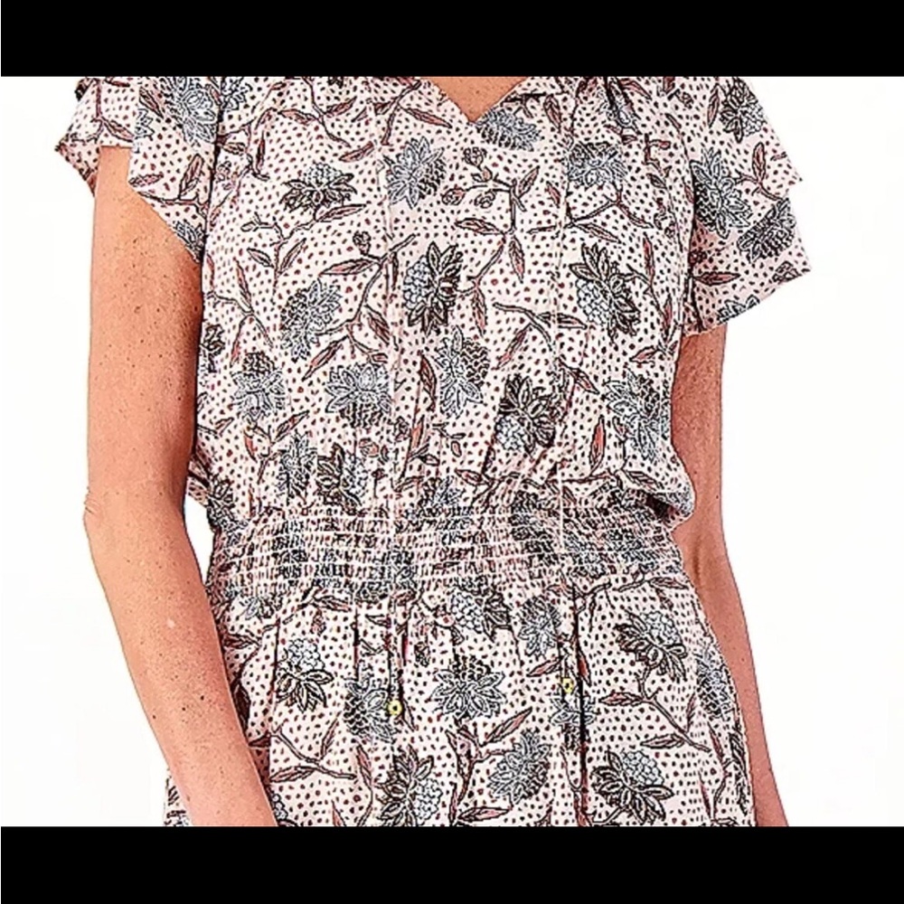 Destination 365 Womens Midi Dress Floral Short Sleeves Pockets Size Medium - Picture 2 of 10